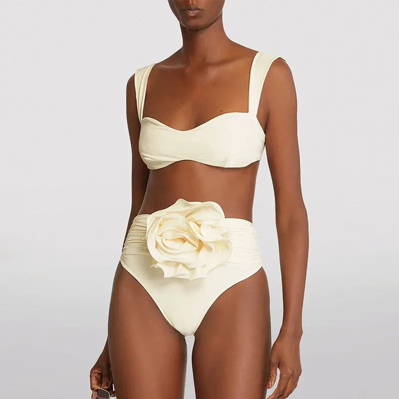 Versatile Floral Print Wrap Front Halter Bikini Two Piece Swimsuit – Rose  Swimsuits
