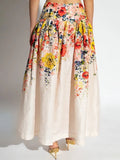 This Floral Two Piece & Top High Waist Skirt