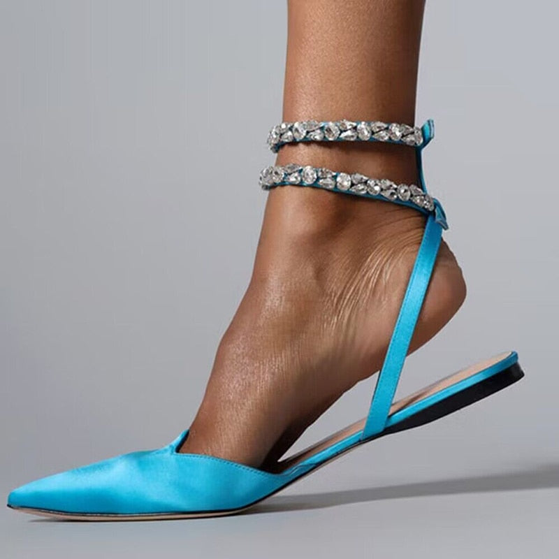 Studed Ankle Flat Pump