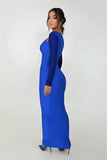 Benin Long Sleeve Shimmery Maxi Dress