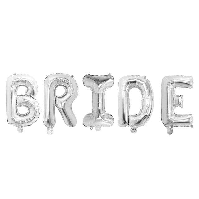 5Pcs Rose Gold Letter Bride Foil Balloons