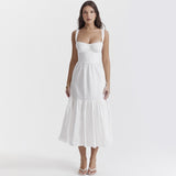 Harper INS Pure Sexy Slip Dress High-Quality Cotton Linen