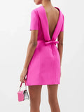 Minaj Backless Pink Dress