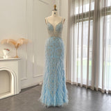 Hazel Luxury Mermaid Champagne Evening Dress